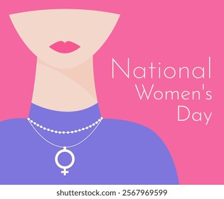 Poster with a silhouette of a girl on National Women's Day
