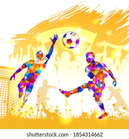 Poster Silhouette Soccer Player Victory Blow Stock Vector (Royalty Free ...