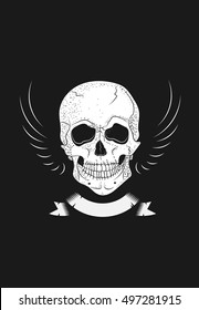 Poster Skull Black. Vector Illustration
