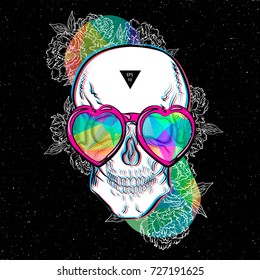 Poster skull for boards. Vector illustration EPS10. Design a poster for a t-shirt.