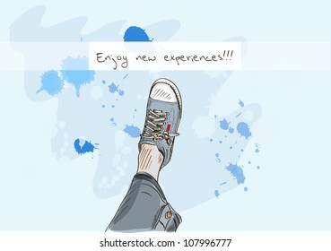 Poster with sneakers. vector illustration EPS10