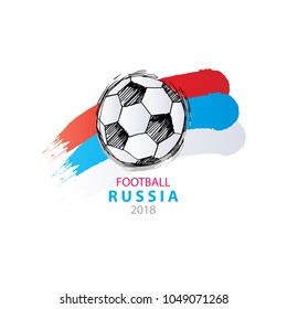 Poster soccer cup on football 2018 Russia.