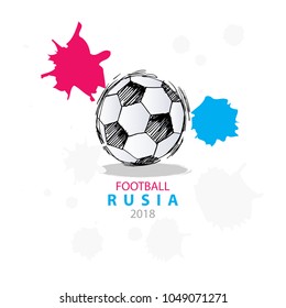 Poster soccer cup on football 2018 Russia.