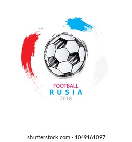 Poster soccer cup on football 2018 Russia.