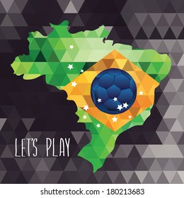 Poster soccer world game. Design concept brazil. Vector illustration.