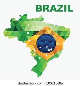 Poster soccer world game. Design concept brazil. Vector illustration.