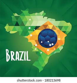 Poster soccer world game. Design concept brazil. Vector illustration.