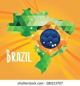 Poster soccer world game. Design concept brazil. Vector illustration.