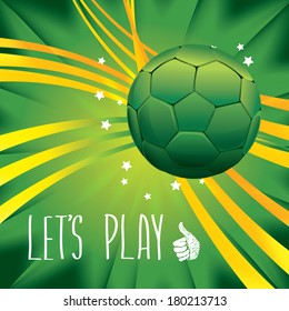 Poster soccer world game. Design concept brazil. Vector illustration.