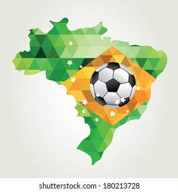 Poster soccer world game. Design concept brazil. Vector illustration.