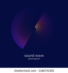 Poster of the sound wave. Vector illustration music on dark background.
