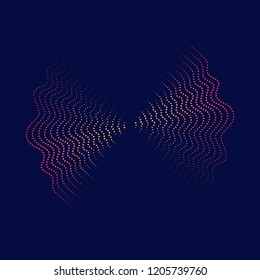 Poster of the sound wave. Vector illustration music on dark background.