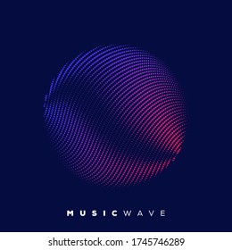 Poster of the sound wave. Vector illustration music on dark background. Vector Illustration