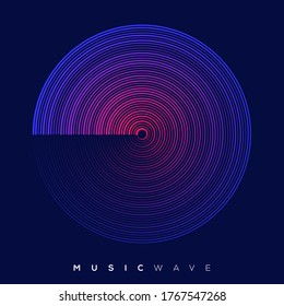 Poster of the sound wave. Vector illustration - EPS 10