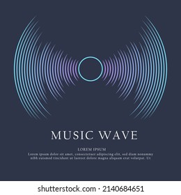 Poster of the sound wave. Vector illustration music on dark background - Vector Illustration- EPS 10