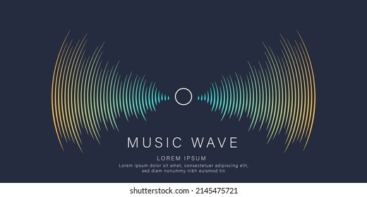 Poster of the sound wave. Vector illustration music on dark background. Vector- EPS 10