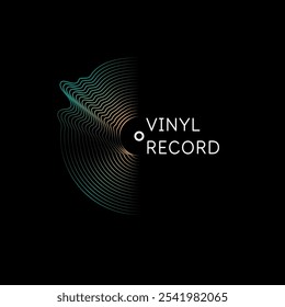 Poster of the sound wave. Vector illustration music on dark background. Poster of the Vinyl record