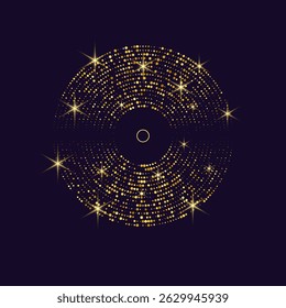 Poster of the sound wave. Vector illustration music on dark background. Poster of the Vinyl record