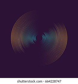 Poster of the sound wave. Vector illustration music on dark background.