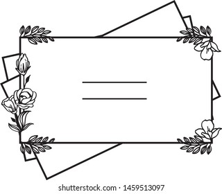Poster with space for your text, abstract leaf flower frame. Vector