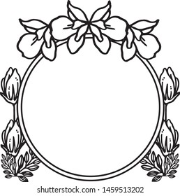 Poster with space for your text, abstract leaf flower frame. Vector