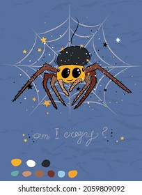 Poster and spider from collection and cute animals  EPS8