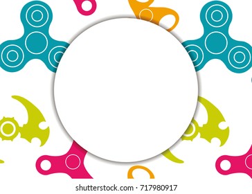 Poster with spinner in flat style for web, print and creative design. Vector illustration