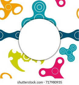 Poster with spinner in flat style for web, print and creative design. Vector illustration