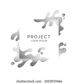 Poster with splatter and dynamic particles. Vector illustration minimal flat style