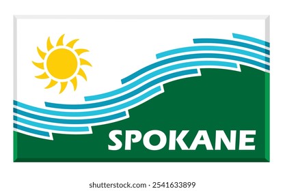 Poster Spokane nos Estados Unidos. Ilustração vetorial