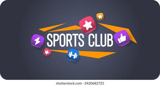 A poster for a sports club. Sports events. Design elements in a modern style. A template for creative work. A banner for advertising and information.