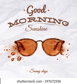 Poster spot glasses lettering good morning sunshine, sunny days