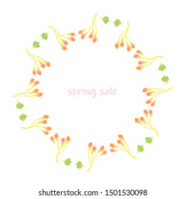 poster Spring sales on a floral background. label, flyer, banner design element. Vector illustration