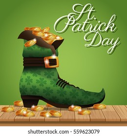 poster st patrick day gold coins boot