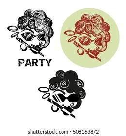 Poster for stag party, Hello Bachelor, black and white logo.