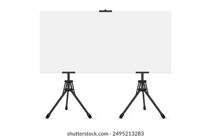 Poster Stand for Display, Double-Side Tripod, Isolated On White Background. Vector Illustration