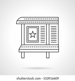 Poster with star on an advertising board. Trade, commercial and marketing. Flat line style icon