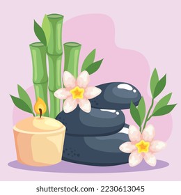 poster with stones and spa icons