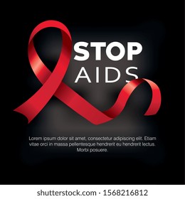 Poster Stop Aids Ribbon Vector Illustration Stock Vector (Royalty Free ...