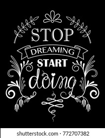 Poster "Stop dreaming start doing"