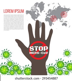Poster for stop Mers virus concept