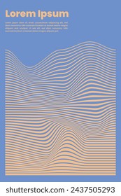 poster stripes optical art wave . Vector background illustration