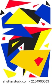 Poster in style of cubism, abstractionism. Background with triangular shapes. Vector illustration