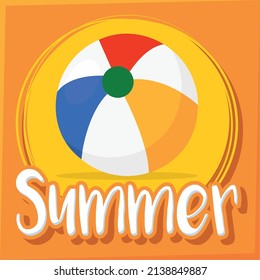 Poster Summer ball vector illustration