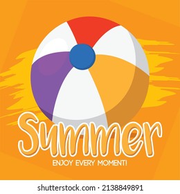 Poster Summer ball vector illustration