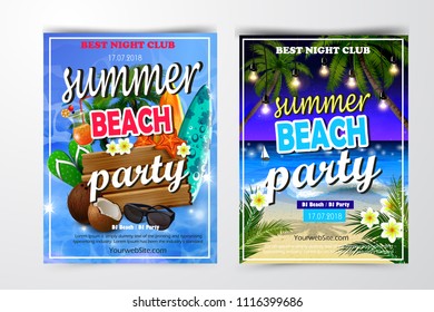 Poster for summer and beach party background