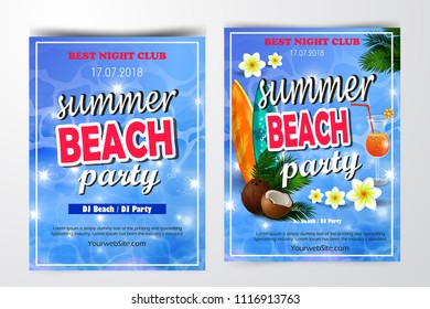 Poster for summer and beach party background