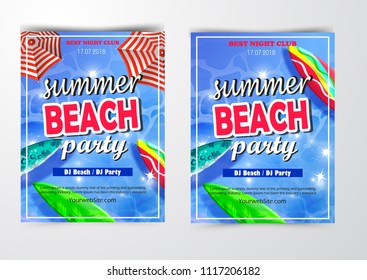 Poster for summer and beach party background