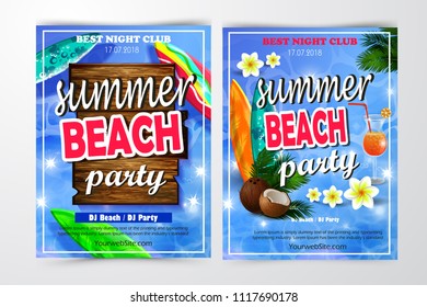 Poster for summer and beach party background