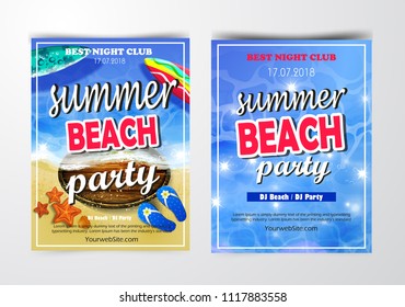 Poster for summer and beach party background